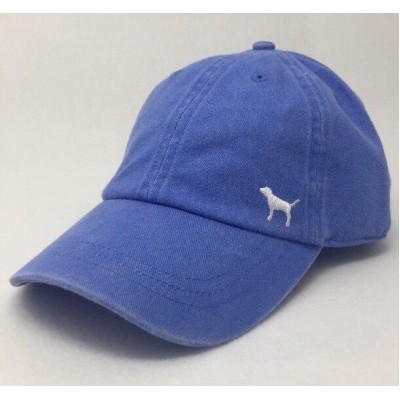 Victoria's Secret PINK Baseball Cap Periwinkle Blue Hat White Puppy Dog Logo NEW  eb-98665964